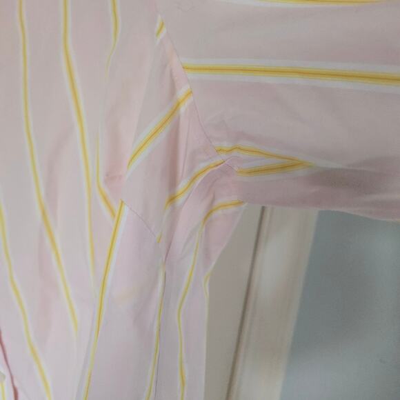 Lands' End Pink Pinestripe Button Down Blouse Plus Size No Iron Cotton 18W - Picture 9 of 11